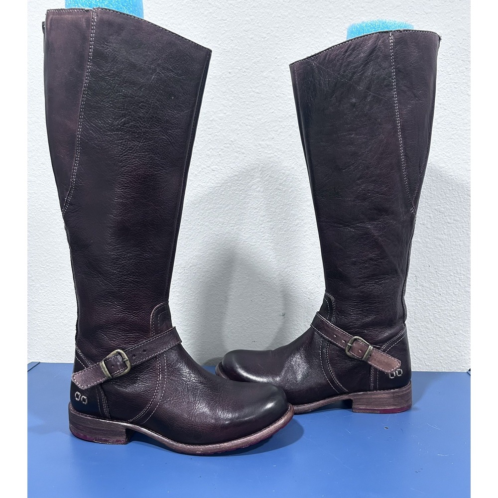 Bed Stu Glaye Cobbler Series Tall Riding Style Boots Teak Rustic Leather Sz 9.5